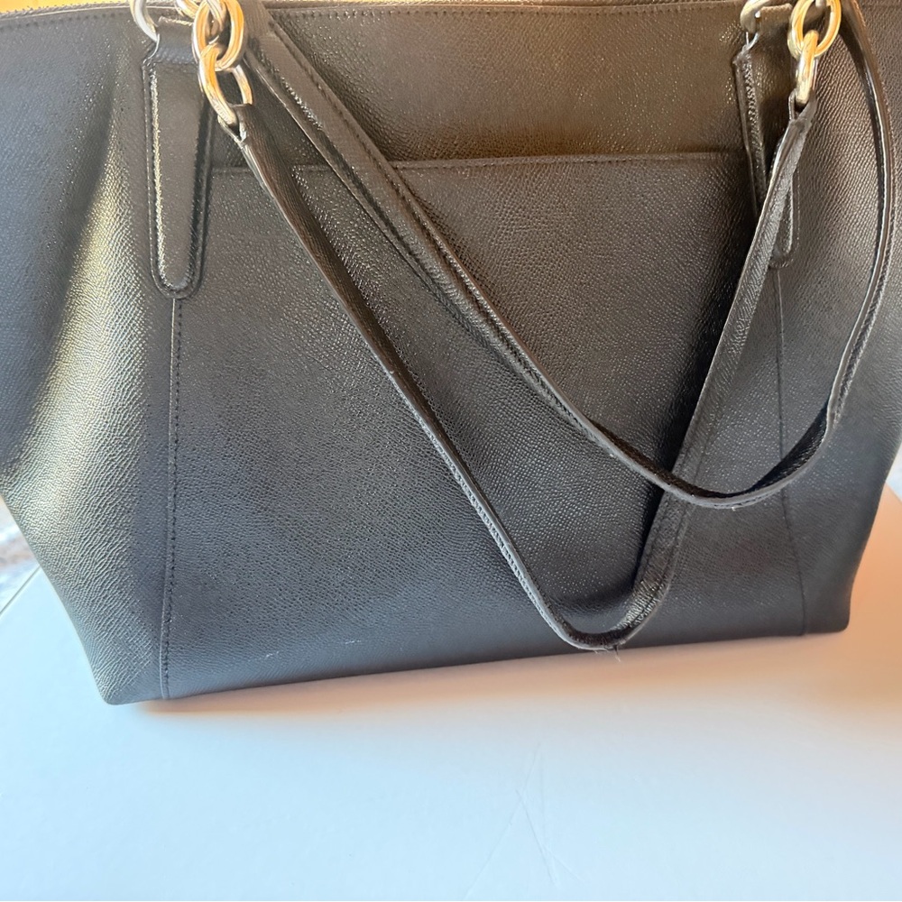 Coach Black Leather Tote with Pouch - Picture 4 of 4